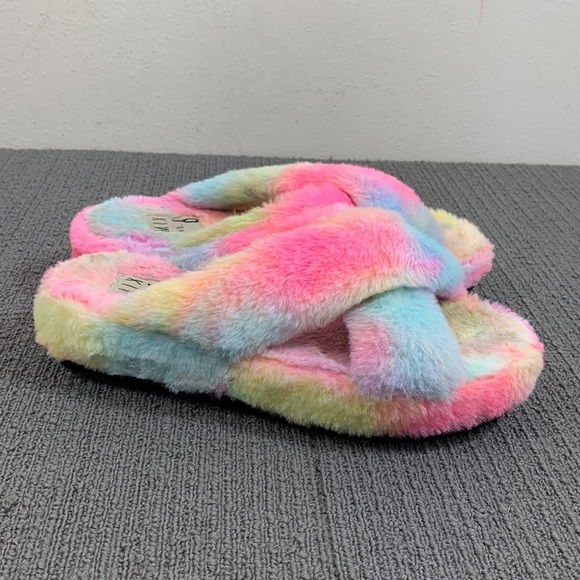 Mix No. 6 Platform Slipper Sandals Womens Size 9 Tie Dye Fuzzy Amatta Slides - Picture 8 of 13